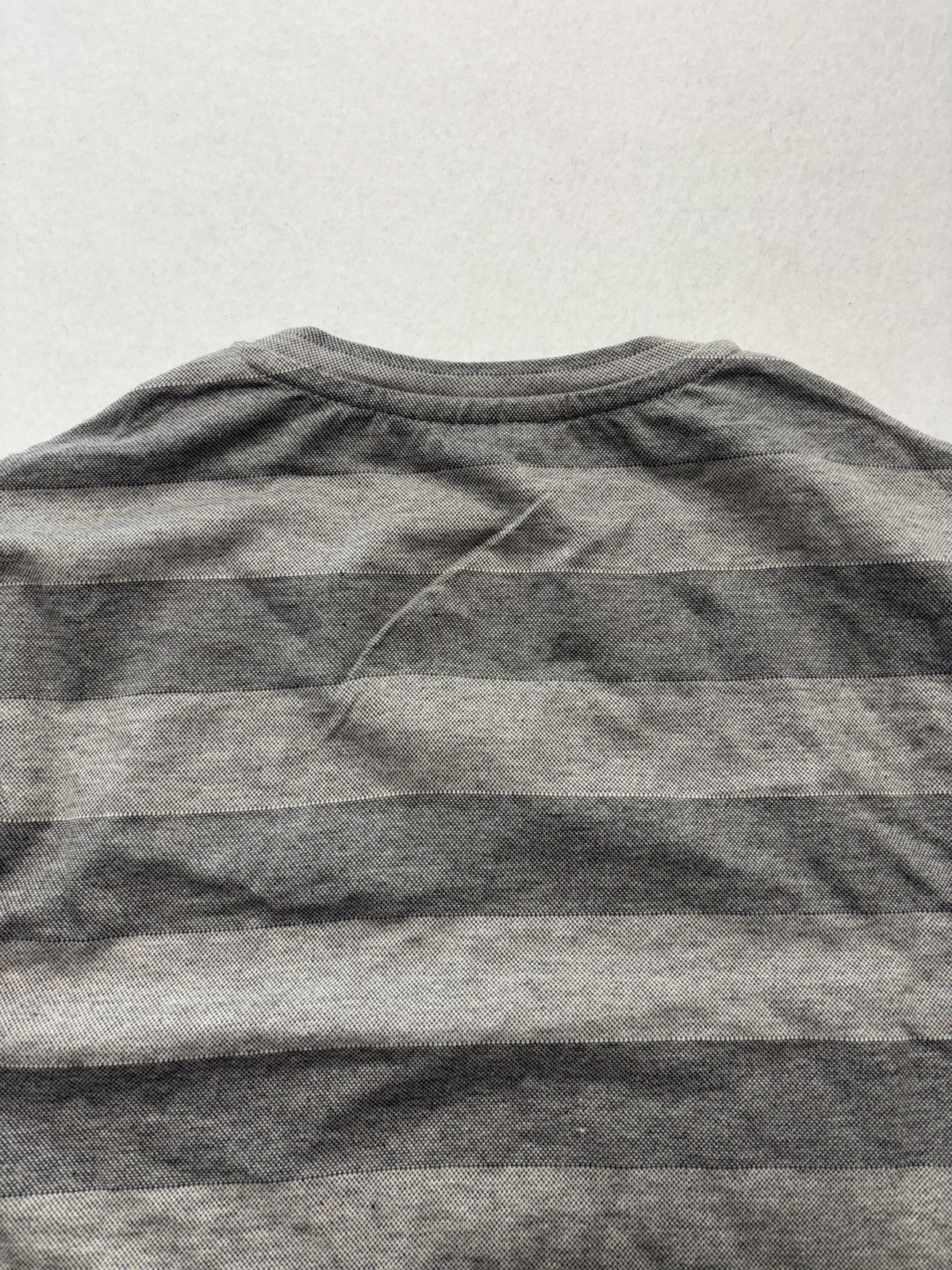 Michael Kors Shirt Mens Medium Gray Striped V Neck Cotton Short Sleeve Logo Tee