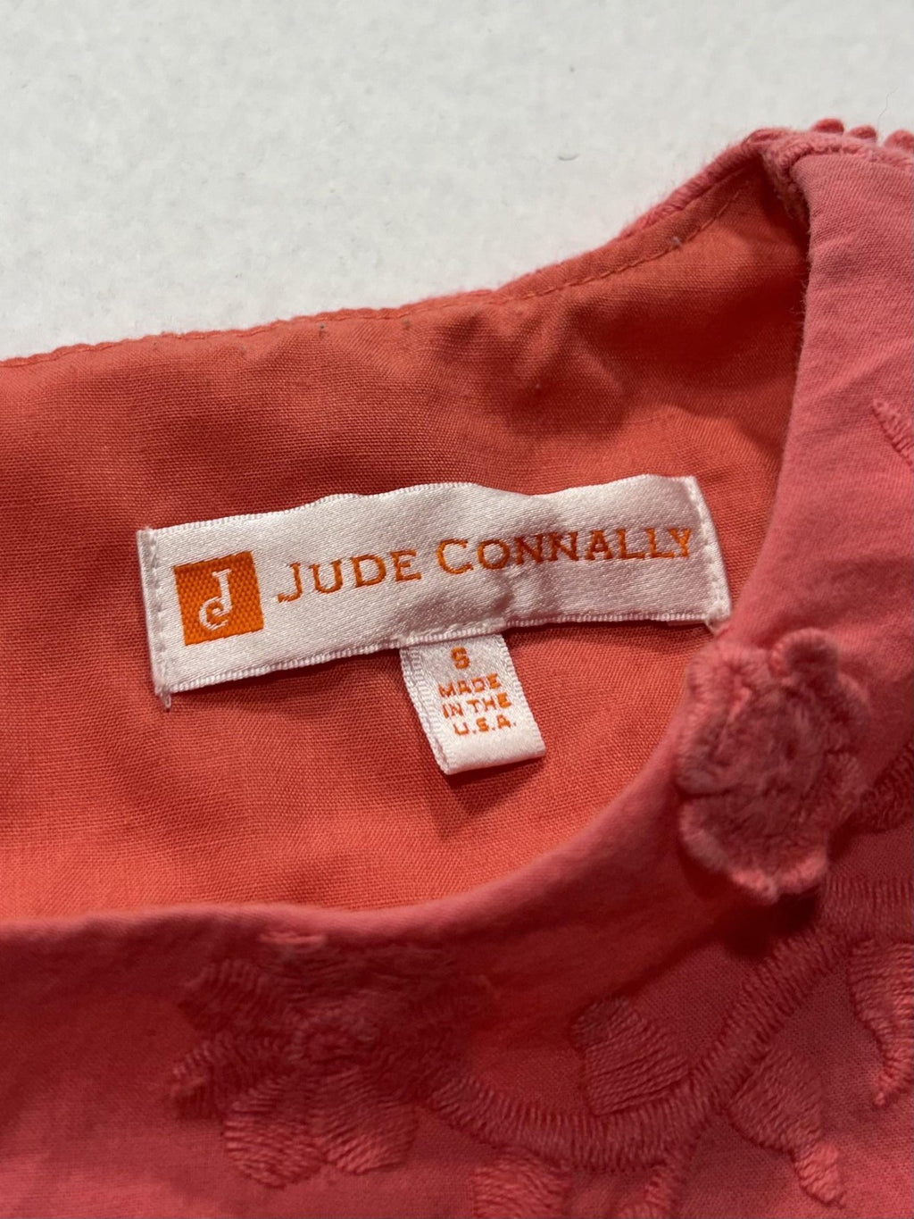 Jude Connally Dress Womens 8 Pink Floral Embroidered Sleeveless Shift