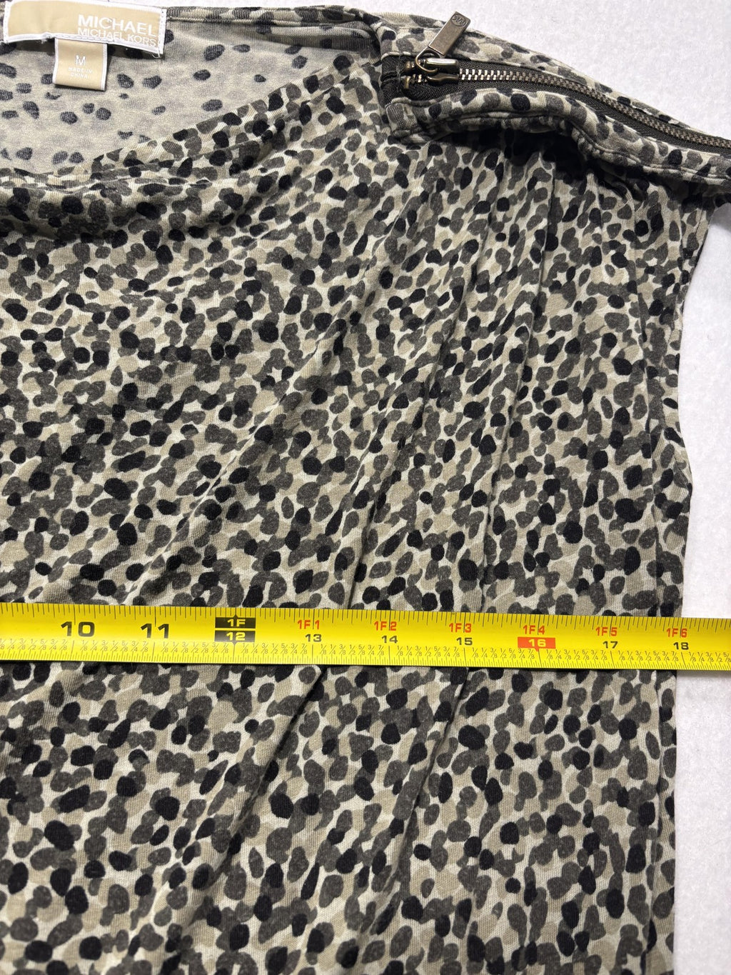MICHAEL Michael Kors Tank Womens Medium Beige Cowl Neck Animal Print Jersey Top