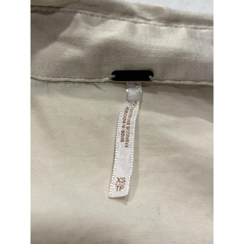American Eagle Outfitters Blouse Womens XS White V Neck Long Sleeve Tunic Top