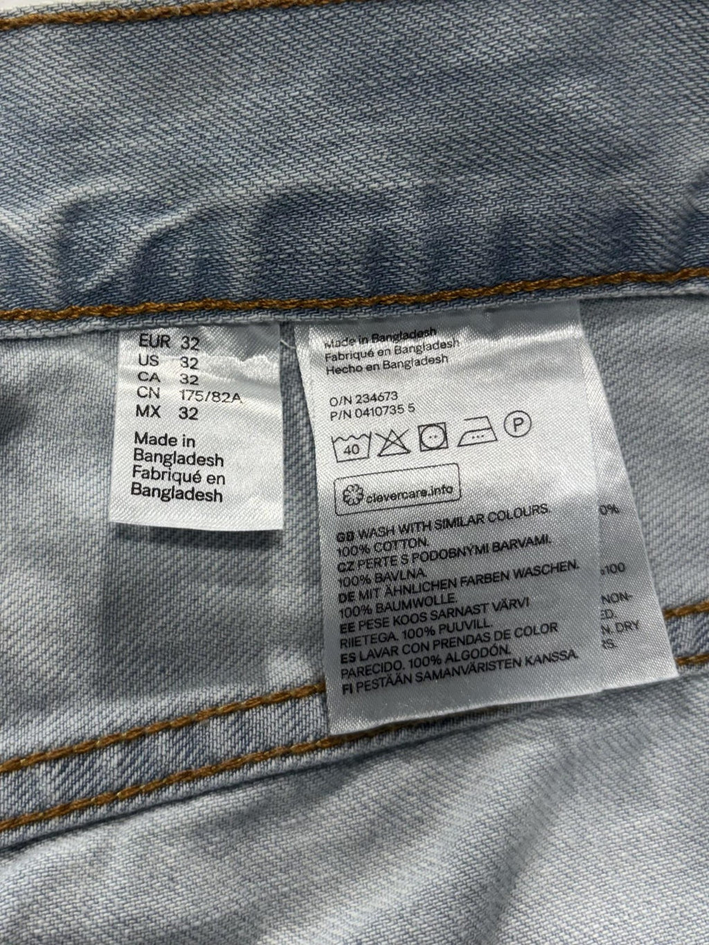 H&M Bermuda Shorts Mens 32 Blue Denim 12" Inseam Distressed Cut Off Frayed Hem