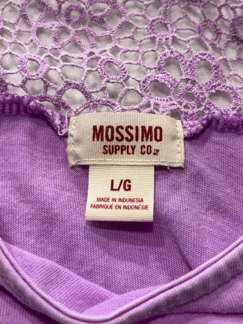 Mossimo Supply Co Tank Top Juniors L Purple Lace Racerback Jersey RN17730