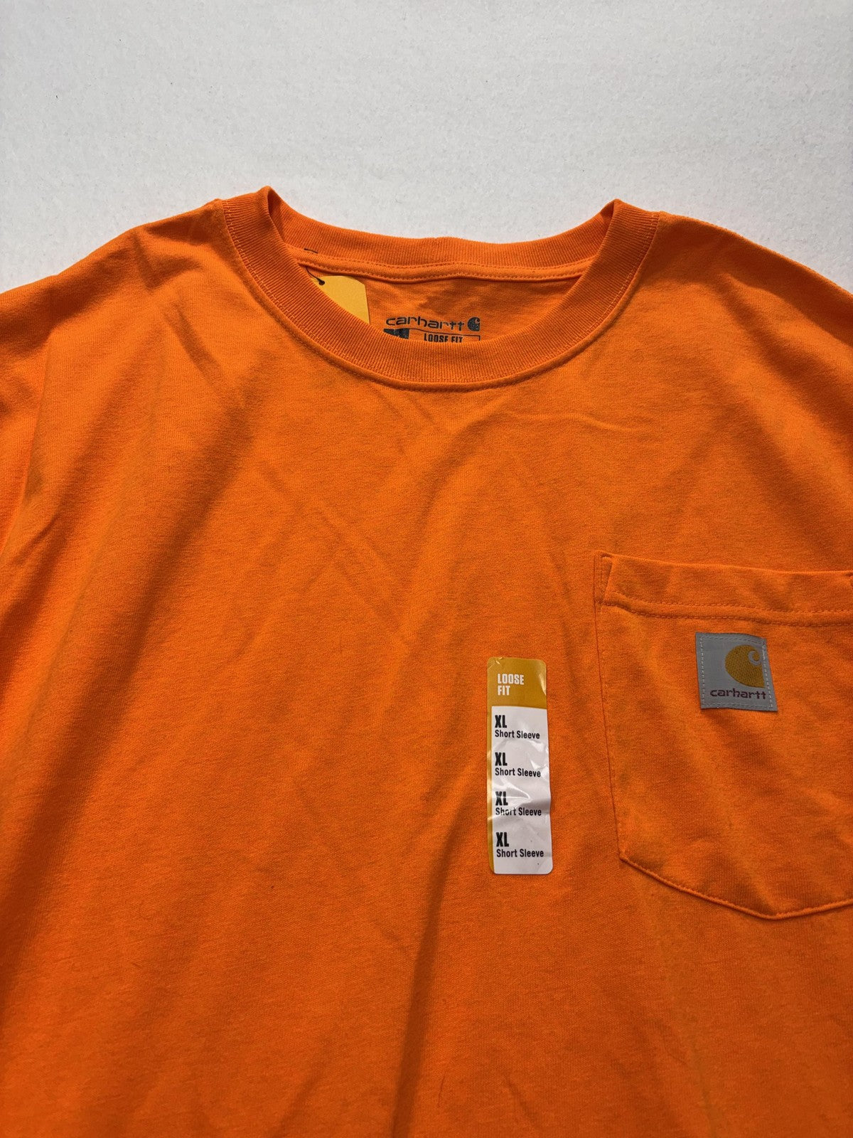 Carhartt Shirt Mens XL Orange K87 Loose Fit Pocket T-Shirt Heavyweight Workwear