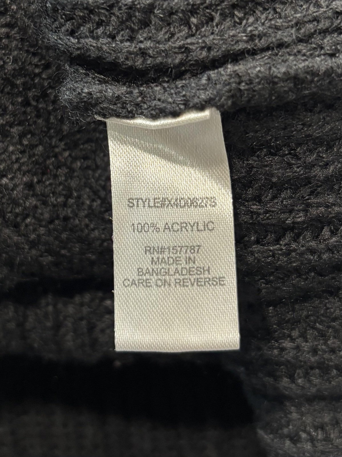 Full Circle Trends Sweater Womens 2X Plus Black V Neck Waffle Knit Drawstring
