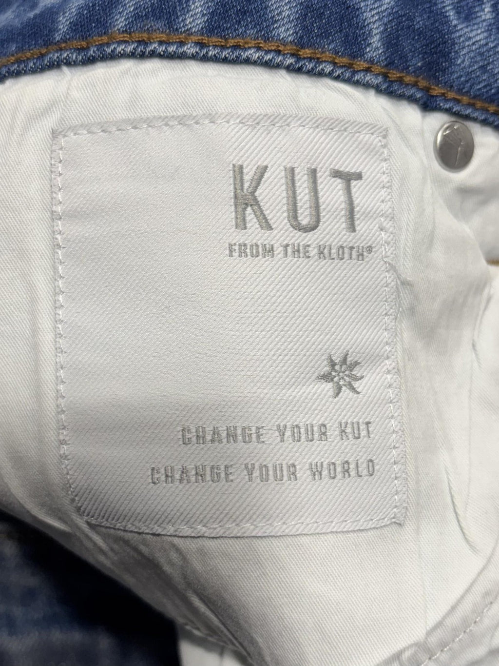 KUT From The Kloth Ashley Slouchy Barrel Jeans Womens 8 Silver High Rise Crop
