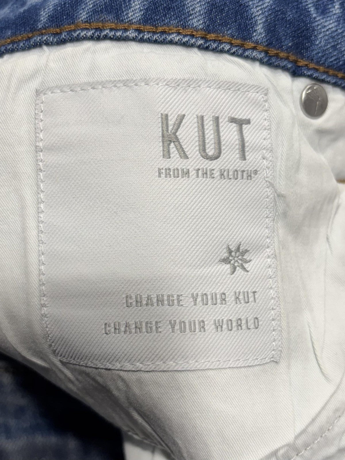 KUT From The Kloth Ashley Slouchy Barrel Jeans Womens 8 Silver High Rise Crop