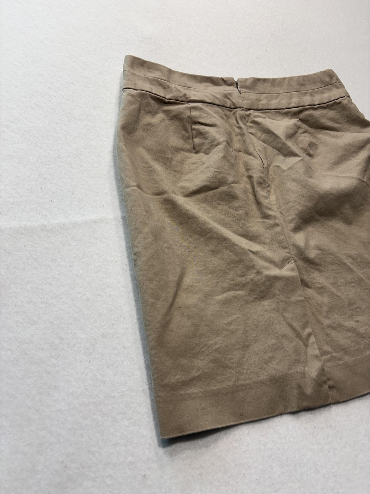 Banana Republic Skirt Womens 4 Beige Stretch Twill Knee Length Pencil Work