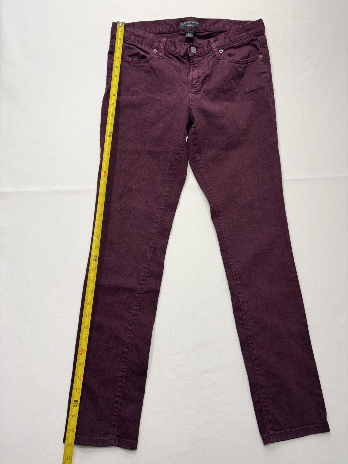 Banana Republic Skinny Jeans Womens 6 Purple Dark Wash Mid Rise Stretch 29x30