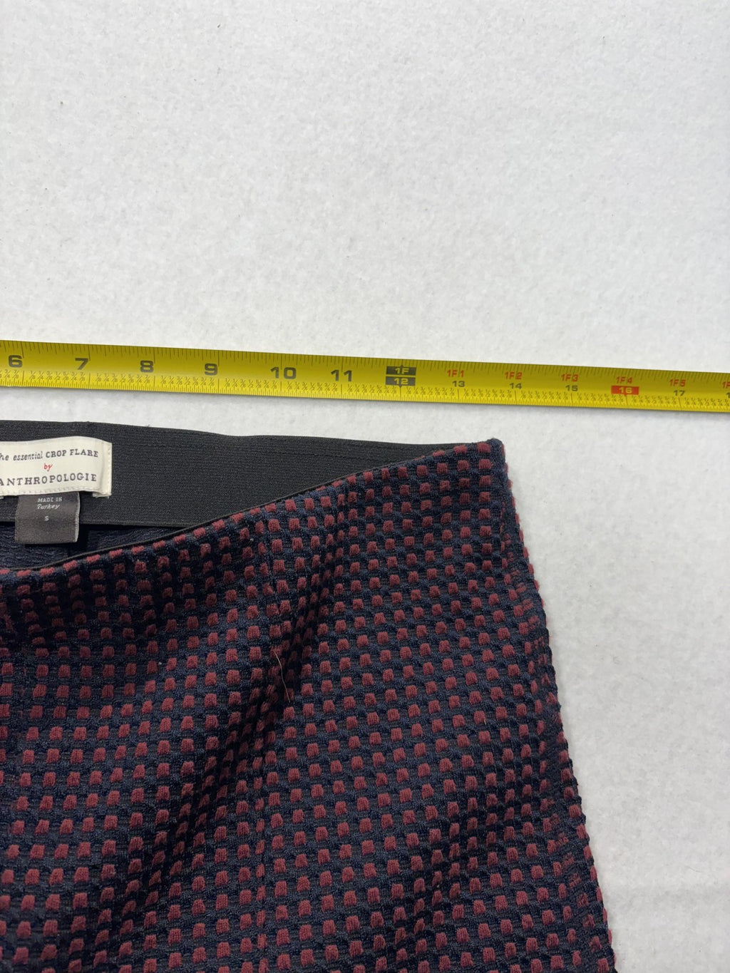 Anthropologie Essential Crop Flare Knit Pants Womens Small Blue Geometric