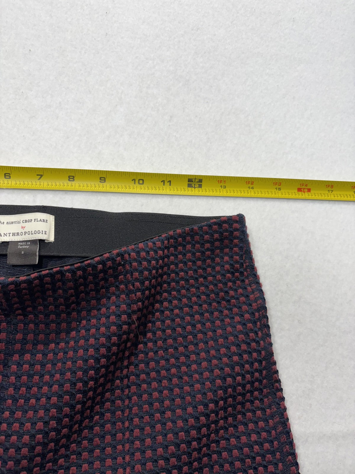 Anthropologie Essential Crop Flare Knit Pants Womens Small Blue Geometric
