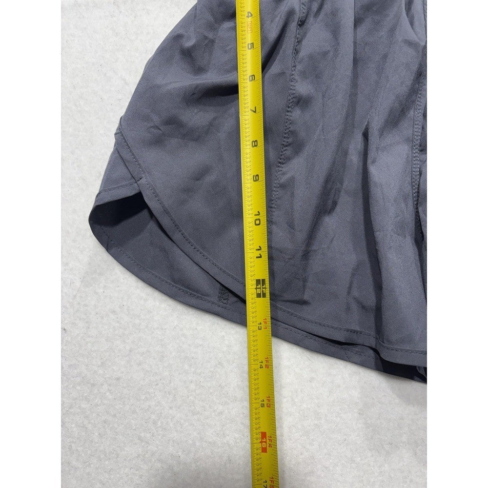 Lululemon Gray High Rise Running Shorts Womens 6 Zip Pocket 2.5" Inseam LWSDS