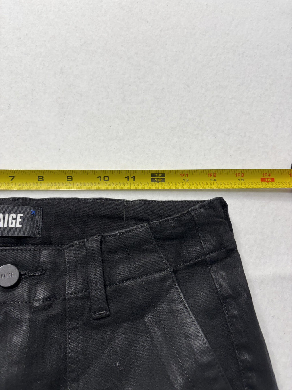 Paige Pants Womens 27 Black Mayslie Coated Denim Jogger Ankle Zip Cuffed Stretch