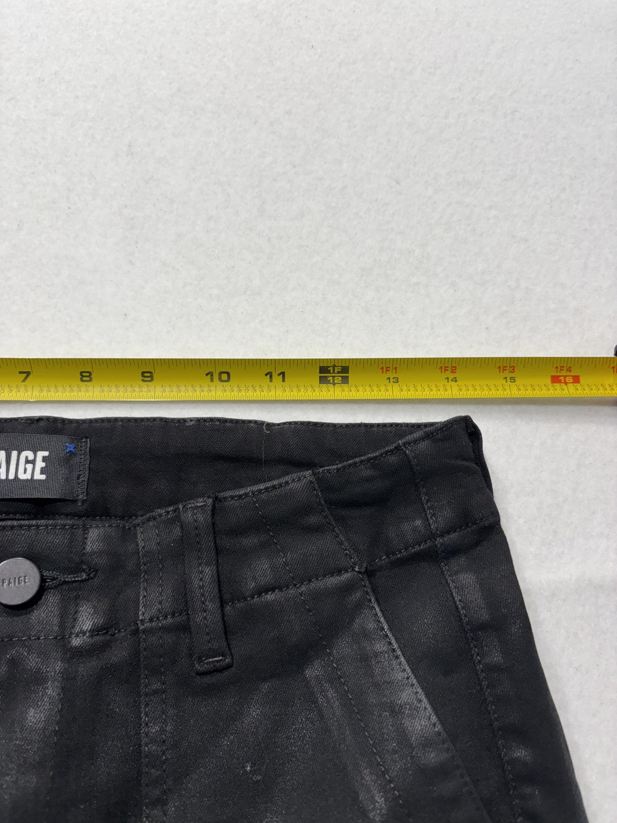 Paige Pants Womens 27 Black Mayslie Coated Denim Jogger Ankle Zip Cuffed Stretch
