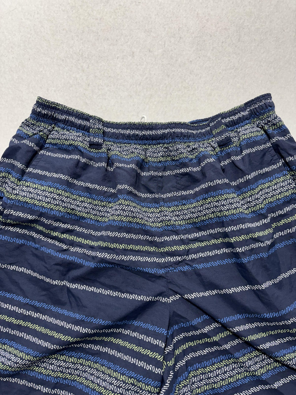 Columbia PFG Omni-Shade Swim Shorts Mens Medium Blue Stripe Fishing Lined