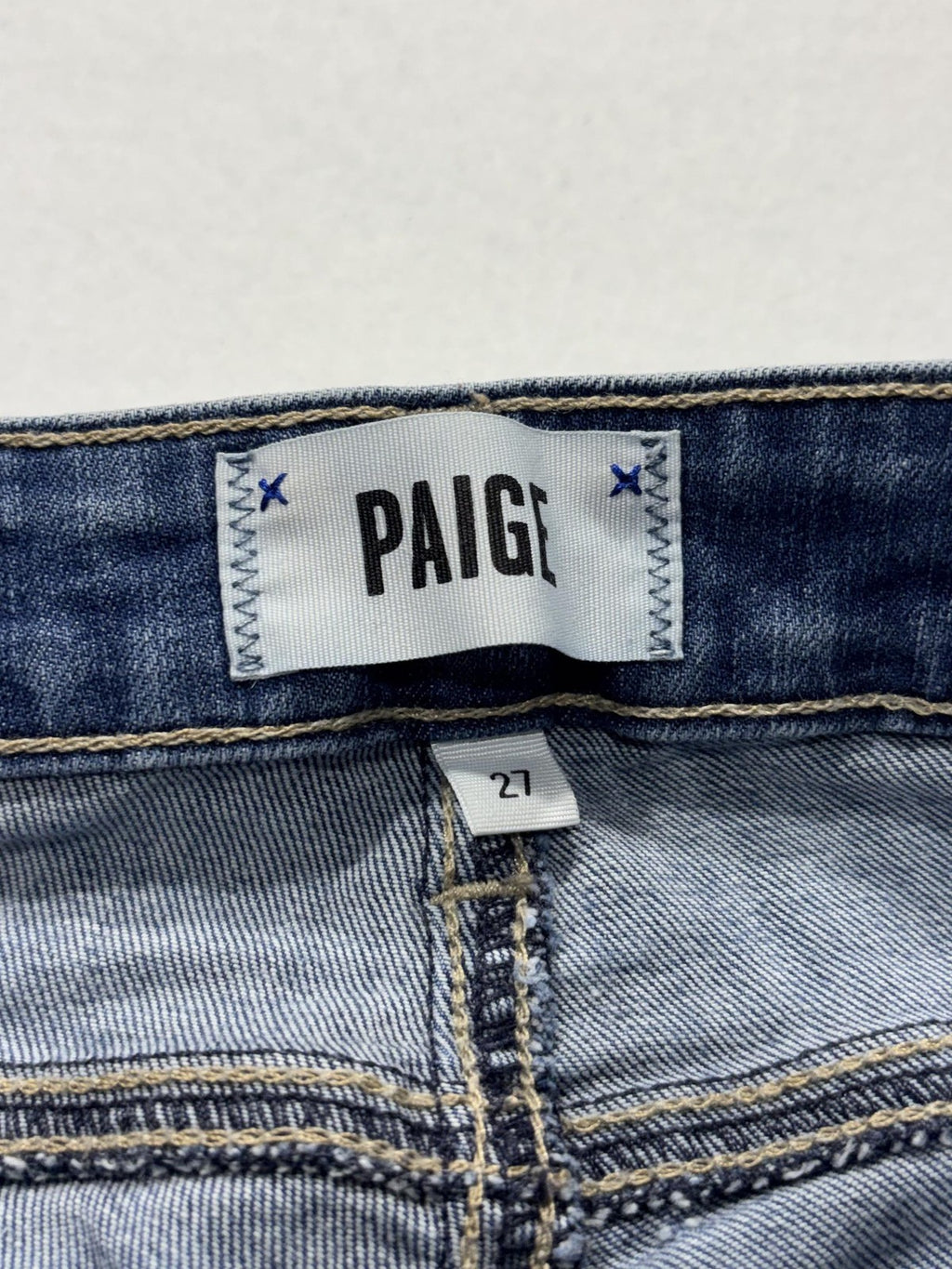 Paige Verdugo Ultra Skinny Jeans Womens 27 Blue Distressed 28x28.5 Stretch