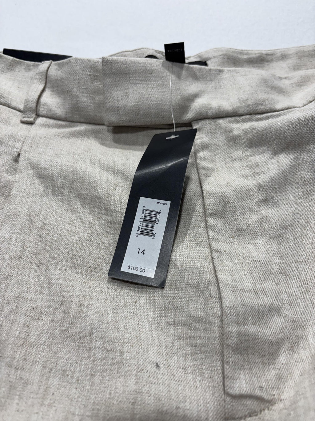 Banana Republic Dress Pants Womens 14 Beige Linen Wide Leg High Rise Relaxed