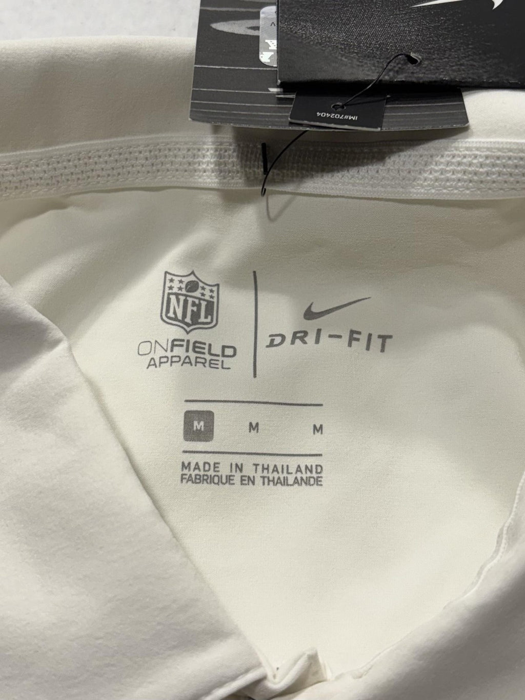 Pittsburgh Steelers Polo Shirt Mens Medium White NFL Football Nike Dri Fit
