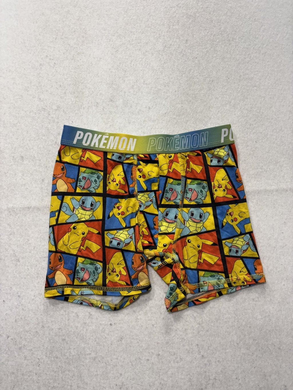 Pokémon Boxer Briefs Boys 10 Multicolor Pikachu Squirtle Stretch Underwear