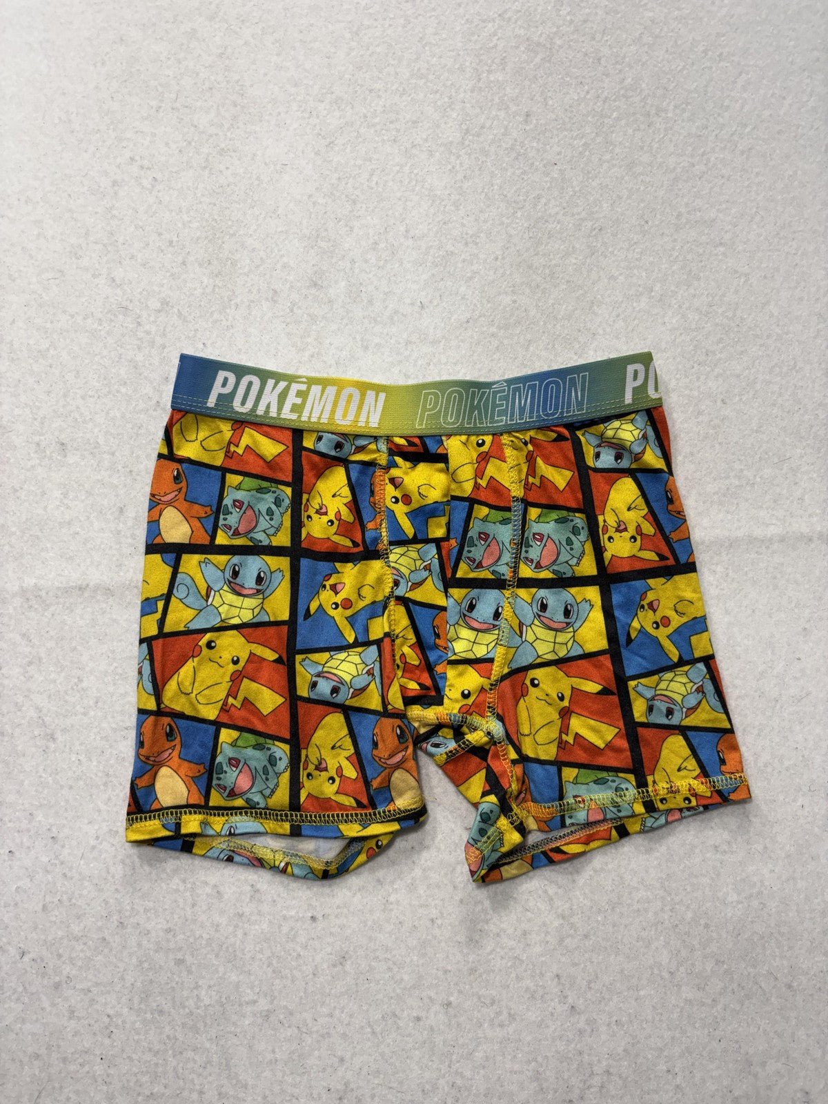 Pokémon Boxer Briefs Boys 10 Multicolor Pikachu Squirtle Stretch Underwear