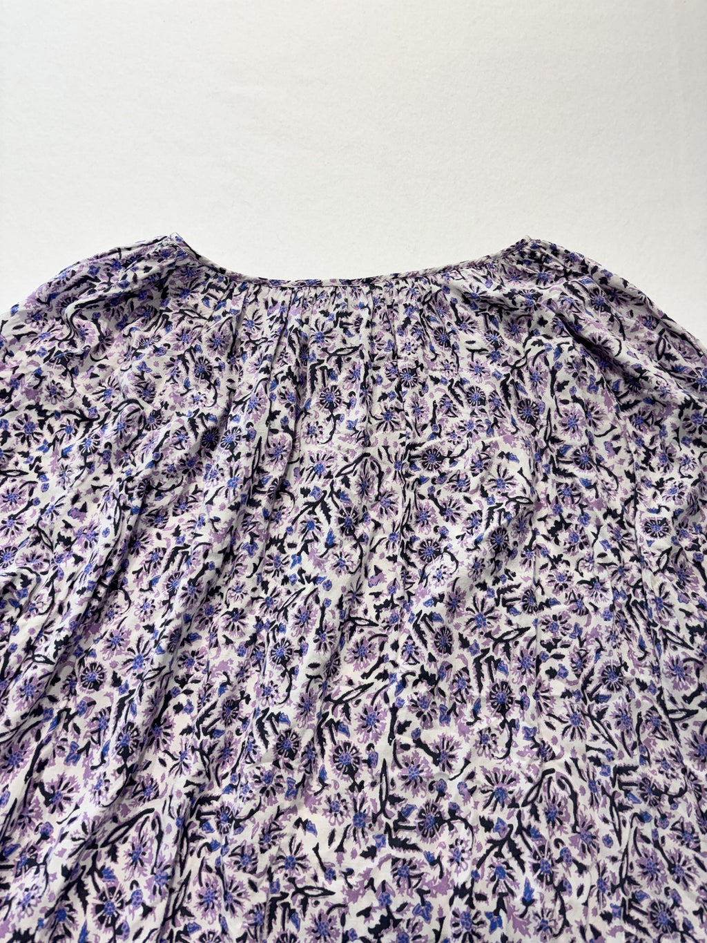 Lucky Brand Blouse Womens 2X Plus Purple Scoop Neck Long Sleeve Floral Tunic Top