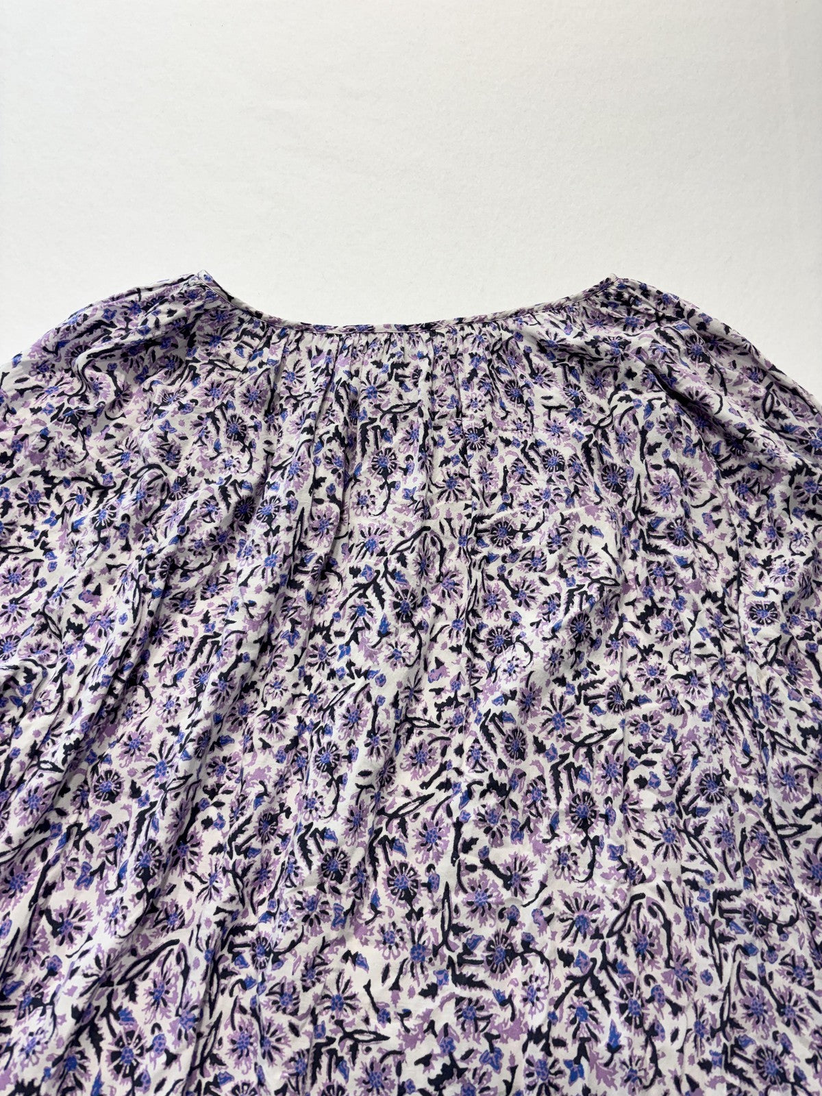 Lucky Brand Blouse Womens 2X Plus Purple Scoop Neck Long Sleeve Floral Tunic Top