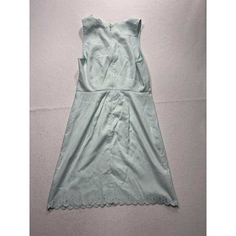 LOFT Dress Womens 4 Green Scallop Hem Laser Cut Sleeveless A Line Knee 20473709