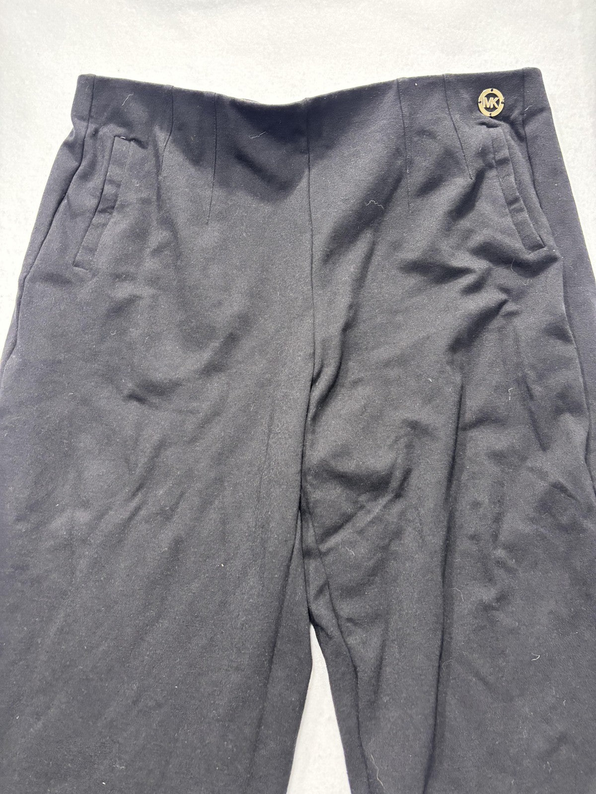 Michael Kors Dress Pants Womens Large Black Ponte Straight Leg Pull On Stretch