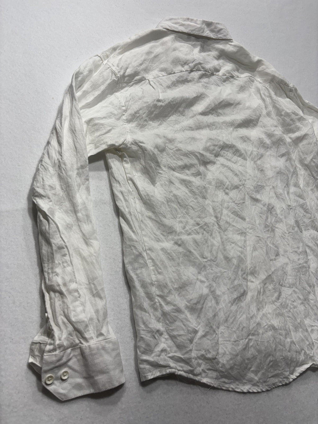X Amiani Shirt Mens XL White Linen Long Sleeve Button Up Lightweight Casual