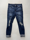 American Eagle High Rise Jegging Jeans Womens 8 Medium Wash Distressed 30x24.5