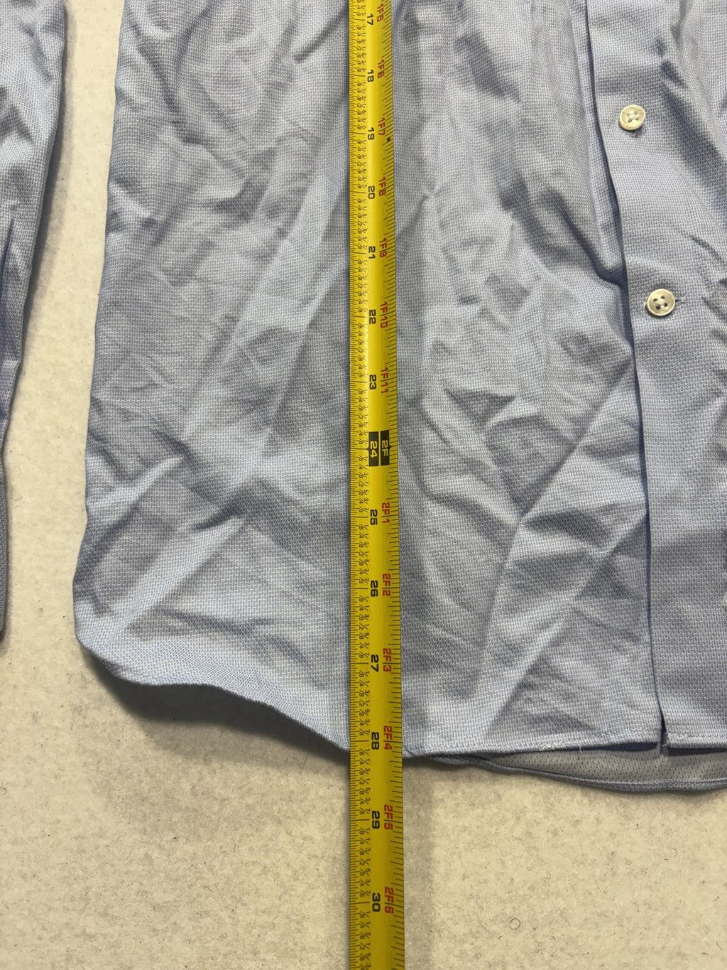 Michael Kors Dress Shirt Mens 40 Blue Geometric LS Slim Fit Airsoft Stretch