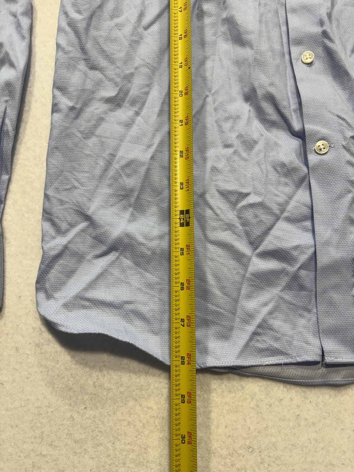 Michael Kors Dress Shirt Mens 40 Blue Geometric LS Slim Fit Airsoft Stretch