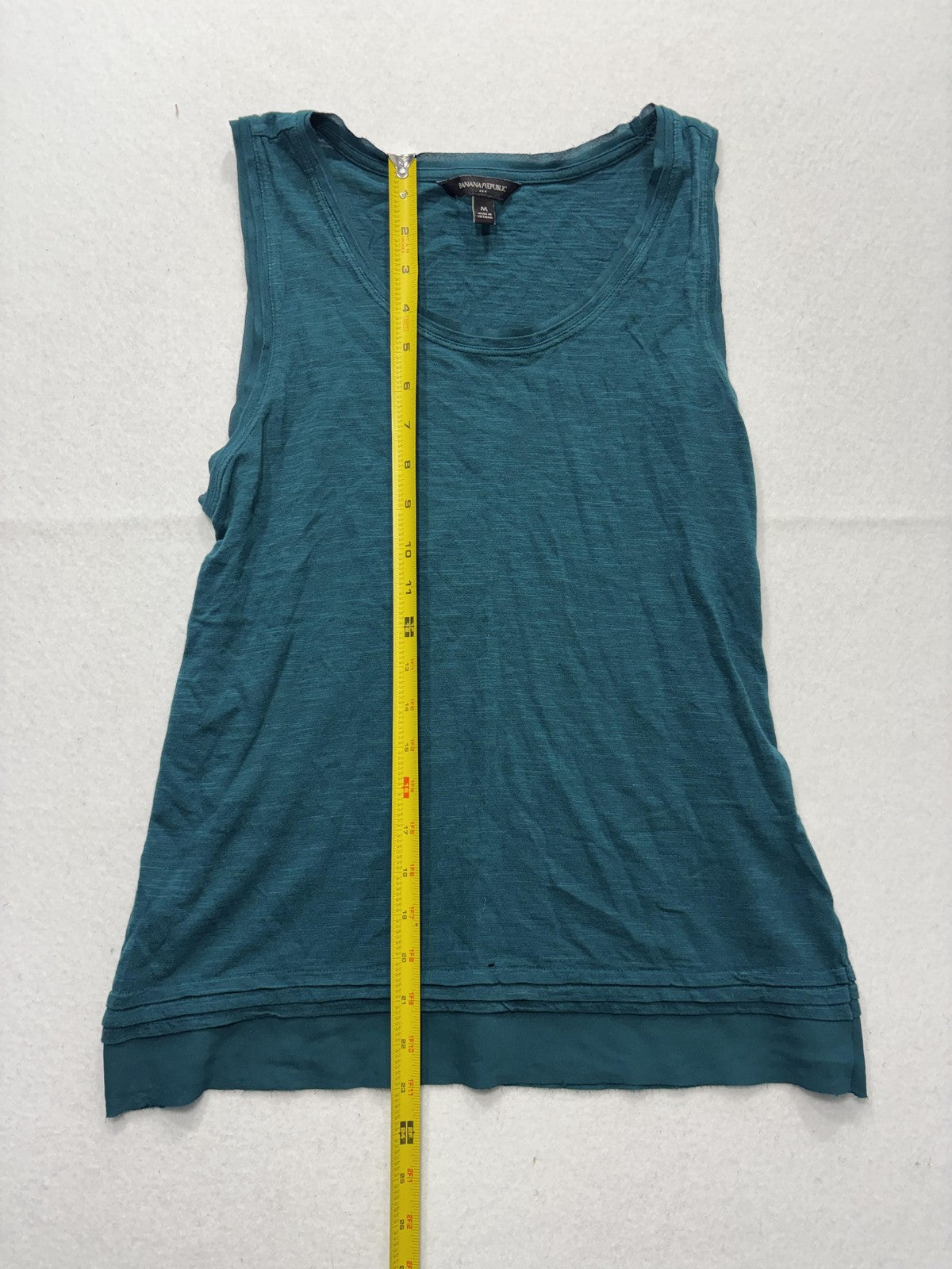 Banana Republic Tank Top Womens M Blue Scoop Neck Layered Hem Summer Casual