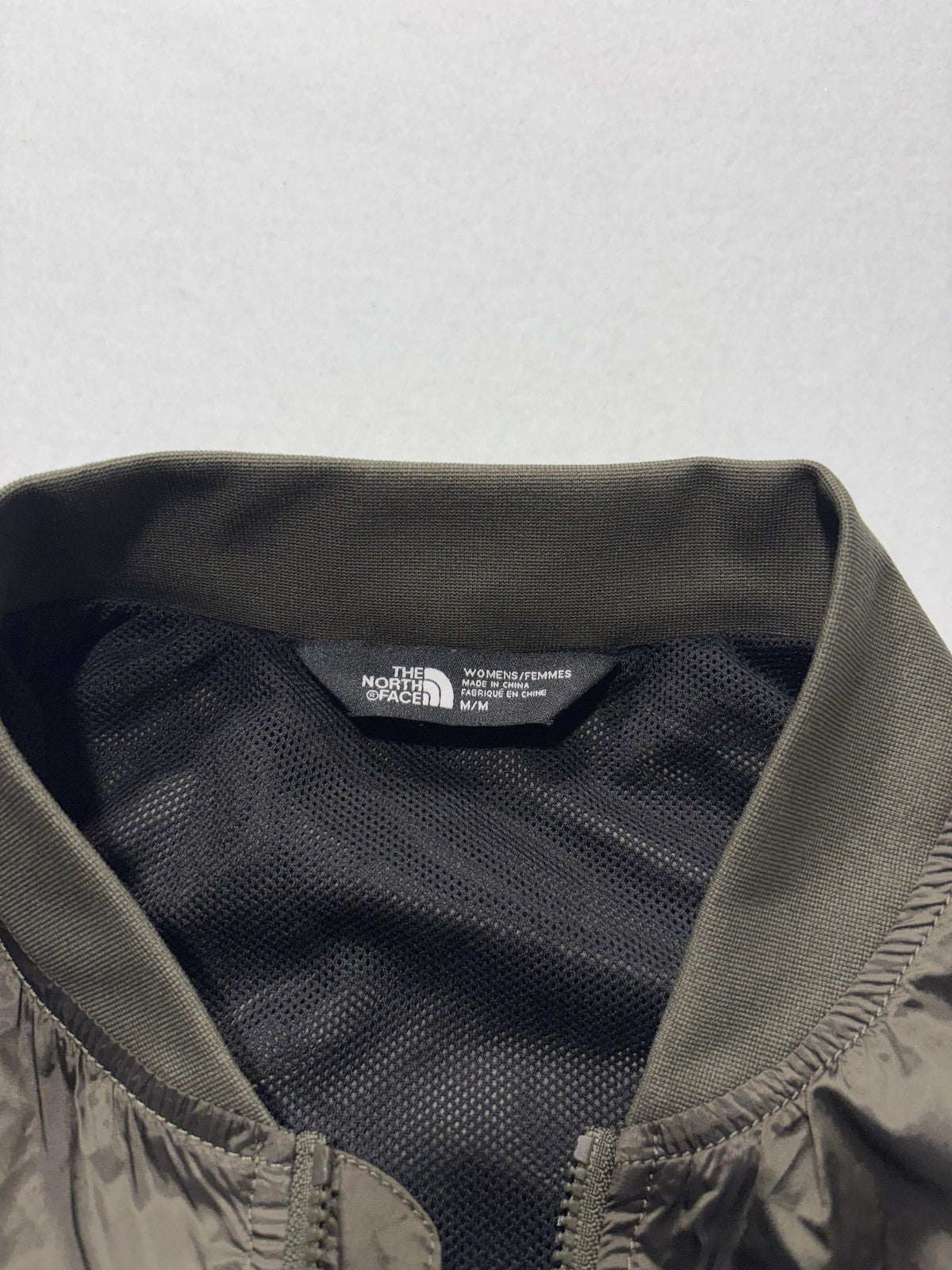 The North Face Jacket Womens Medium Green Nylon Bomber Full Zip Lightweight