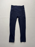 Lululemon Leggings Womens 4 Blue High Rise Cropped 24" Inseam Pocket Stretch