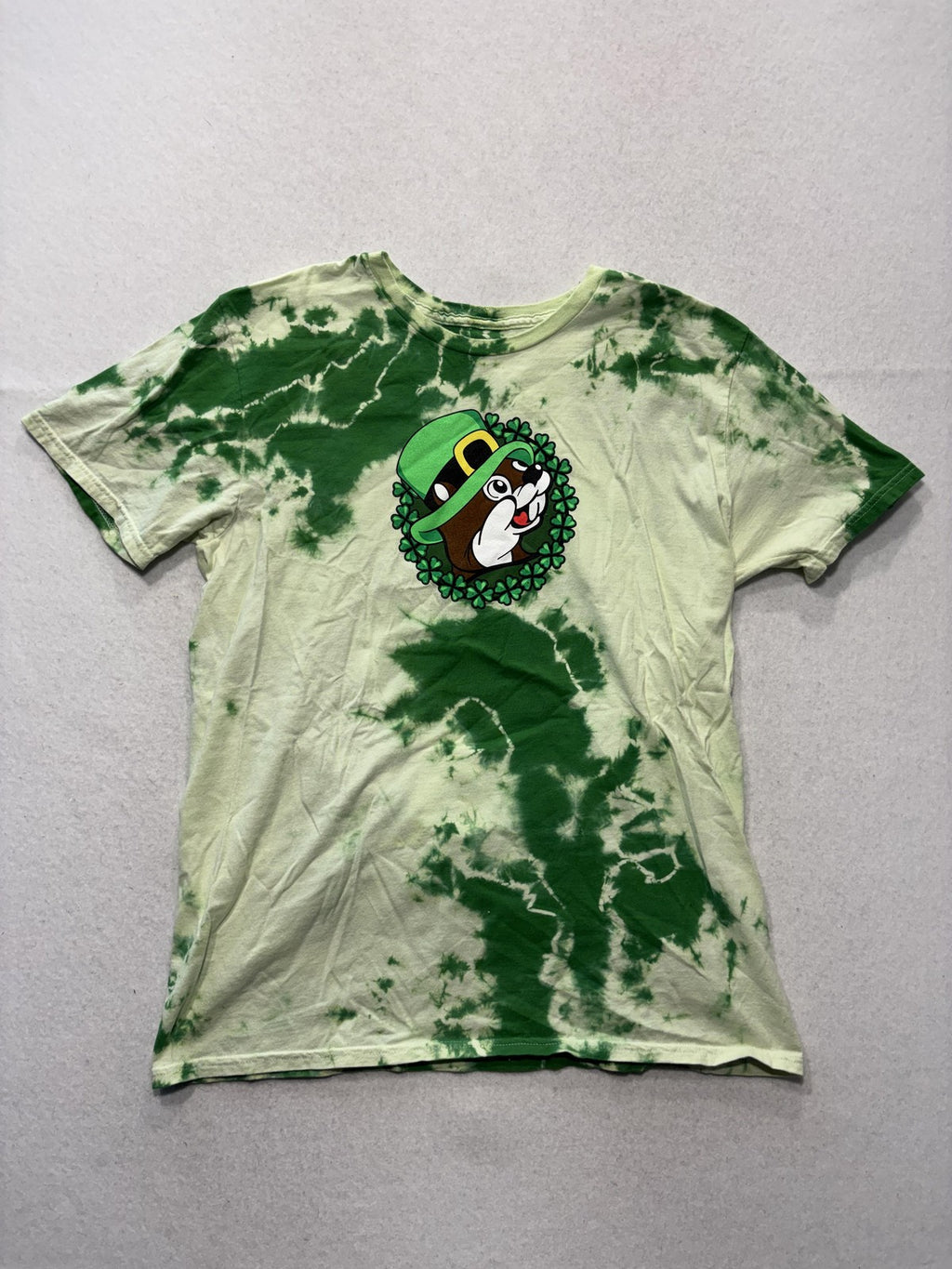 Buc-ee's Shirt Mens Medium Green Tie Dye The Paddy St Patricks Day Graphic Tee