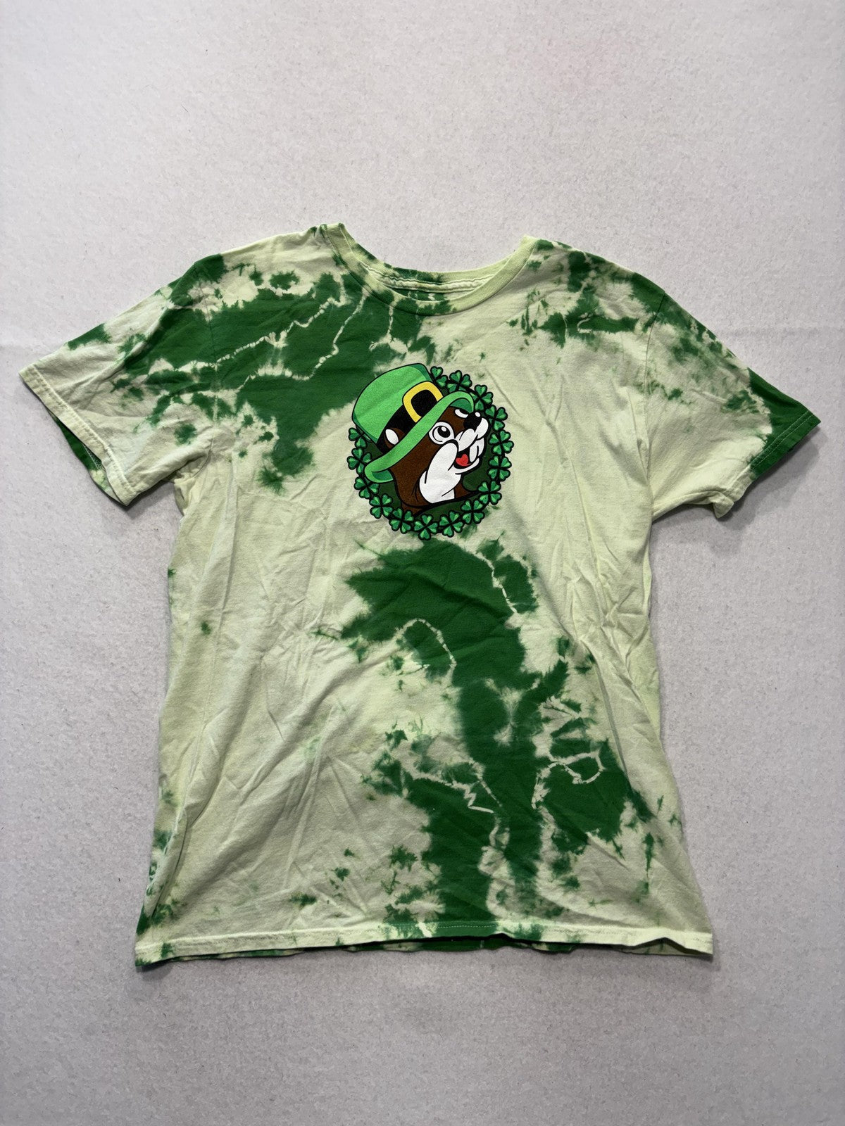 Buc-ee's Shirt Mens Medium Green Tie Dye The Paddy St Patricks Day Graphic Tee