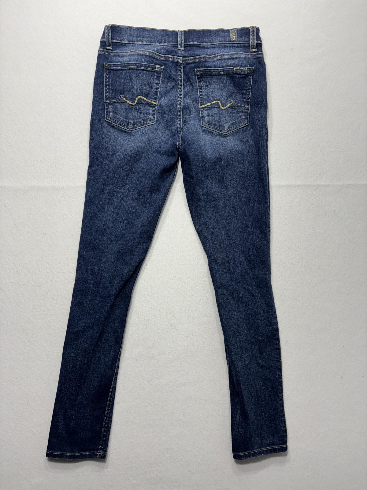7 For All Mankind Gwenevere Jeans Womens 28 Blue Distressed Ankle Skinny 29x28