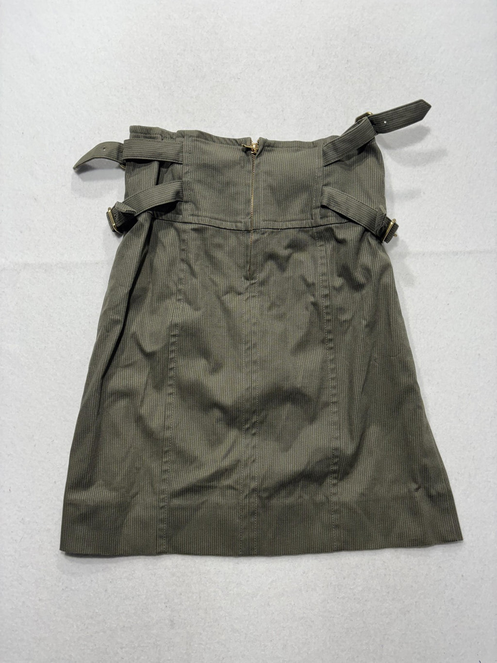 Marc By Marc Jacobs Skirt Womens 6 Green Twill Buckle Pleated A Line Knee Length