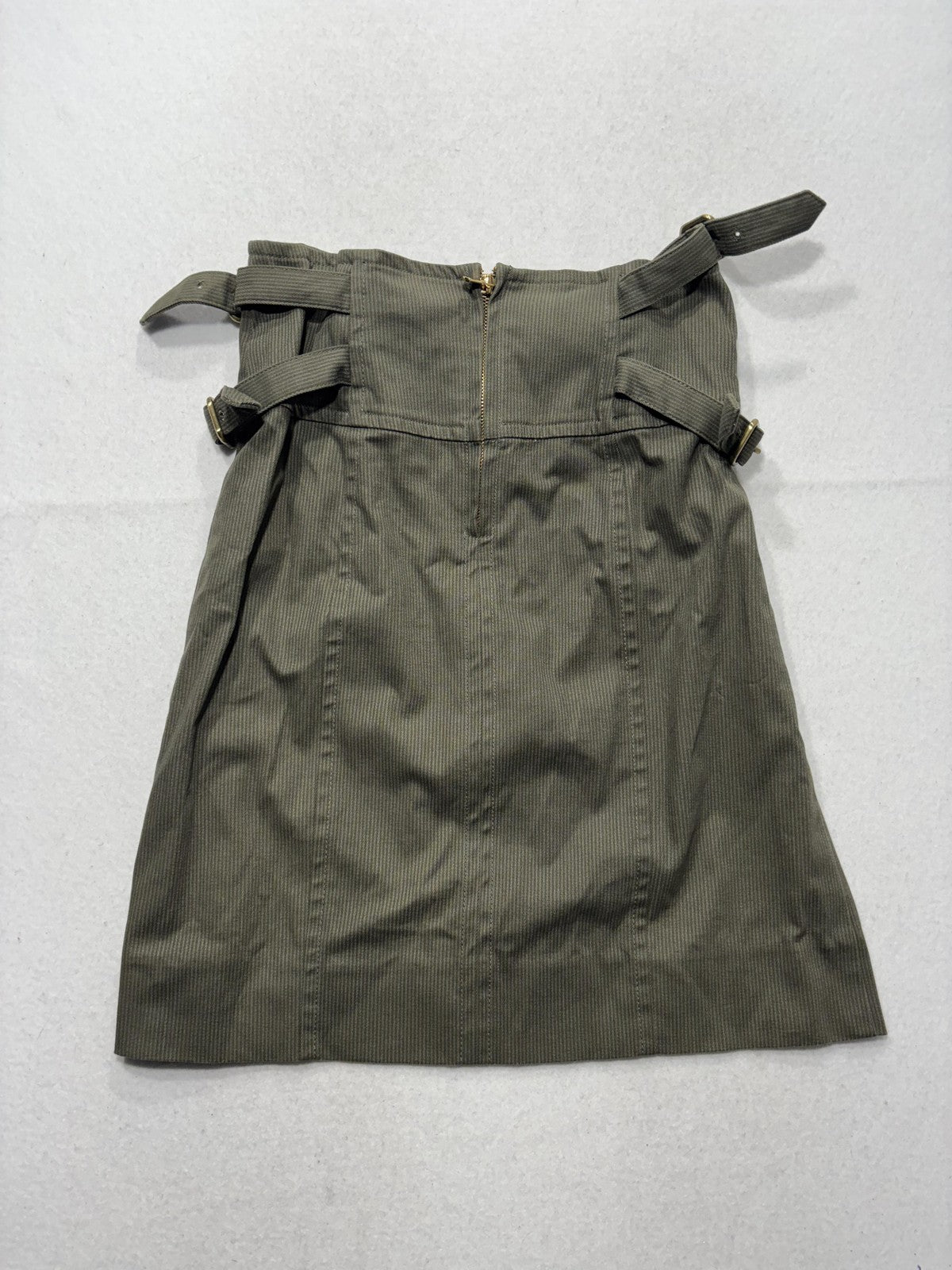Marc By Marc Jacobs Skirt Womens 6 Green Twill Buckle Pleated A Line Knee Length