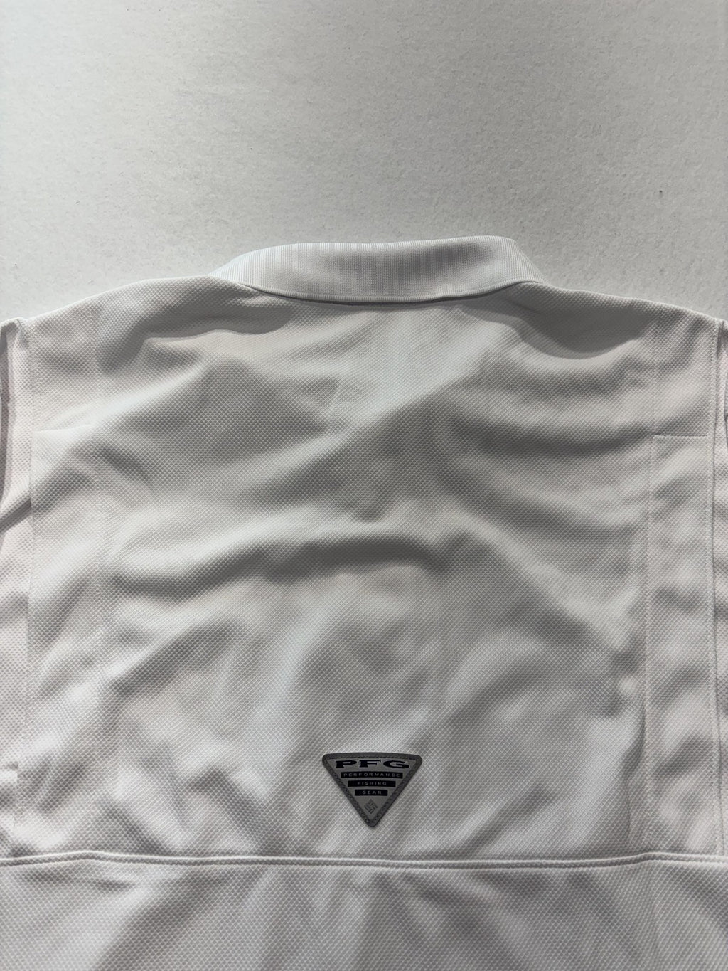 Columbia PFG Omni-Shade Polo Shirt Mens Medium White Fishing UV Protection