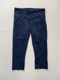 Lululemon Leggings Womens 8 Blue High Rise Cropped 23" Inseam Pocket Stretch