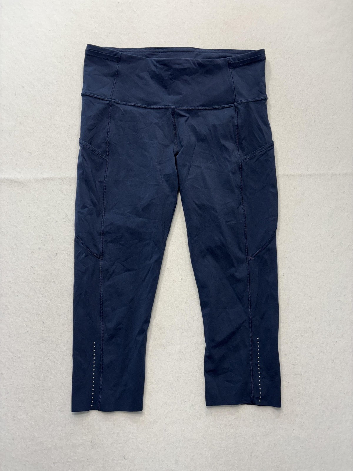 Lululemon Leggings Womens 8 Blue High Rise Cropped 23" Inseam Pocket Stretch