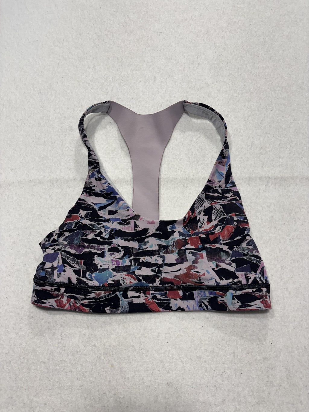 Lululemon Sports Bra Womens 8 Multicolor Racerback Zip Pocket Yoga Athletic