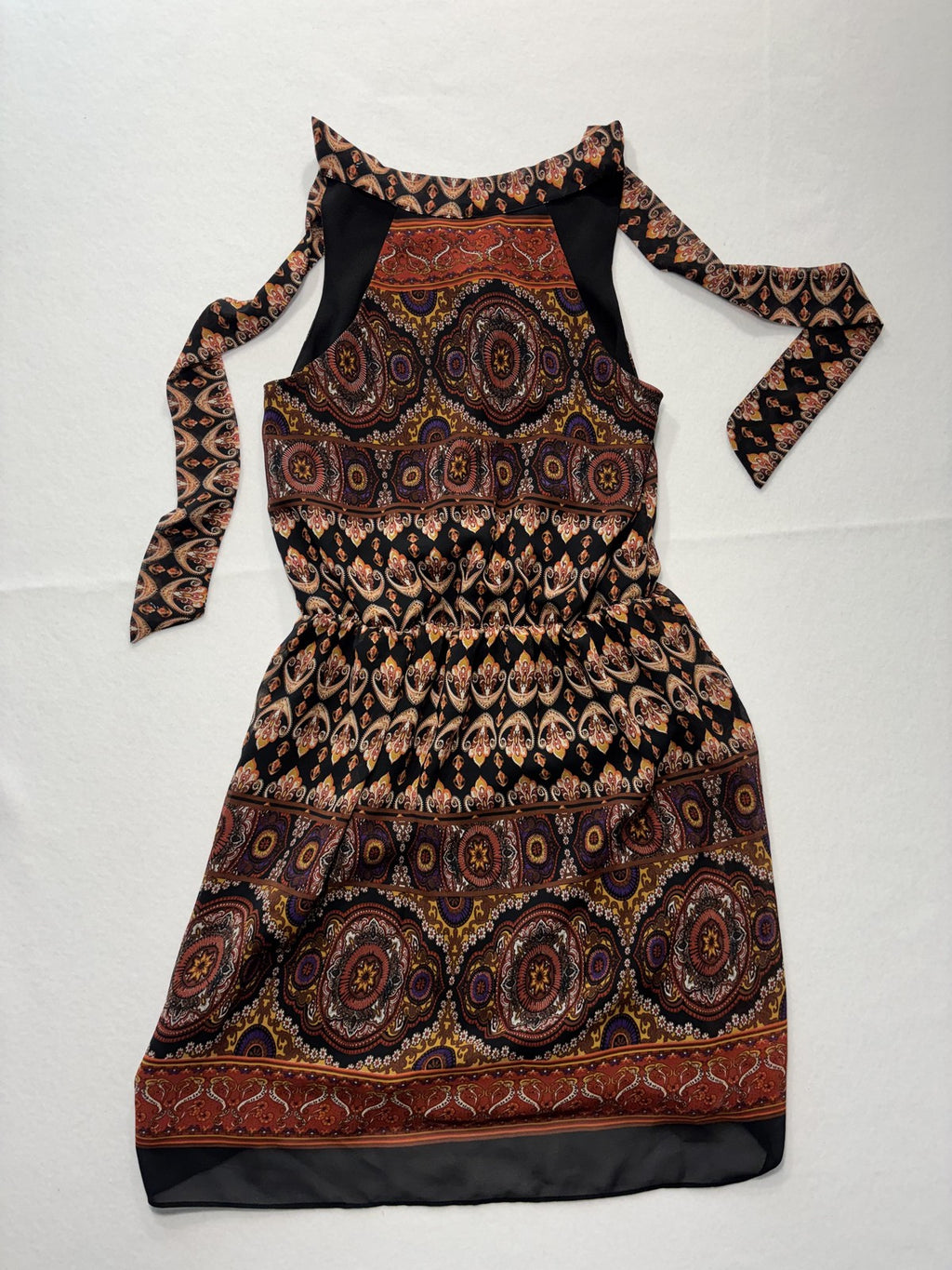 M.M. Couture By Miss Me Dress Womens Small Paisley Print Halter Fit Flare Boho