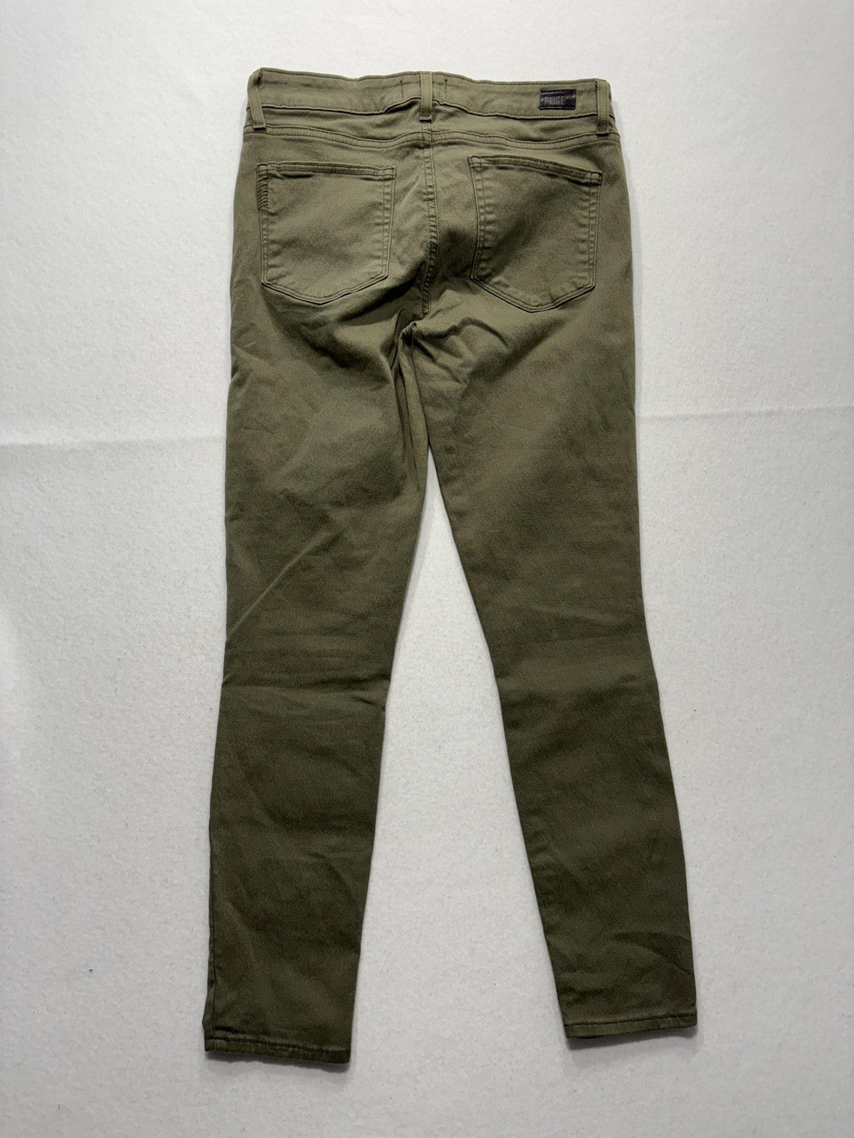 Paige Verdugo Ankle Jeans Womens 30 Green Mid Rise Skinny 30x28 Stretch Denim
