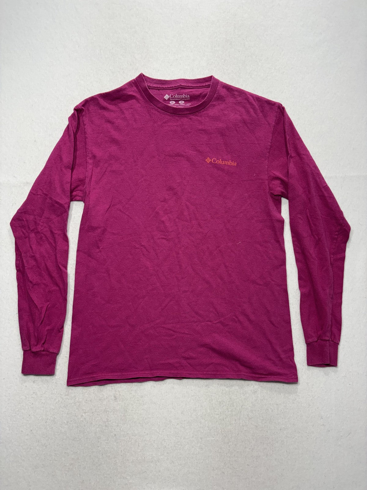 Columbia Shirt Mens Medium Pink Mountain Graphic Long Sleeve Tee Outdoor Hiking