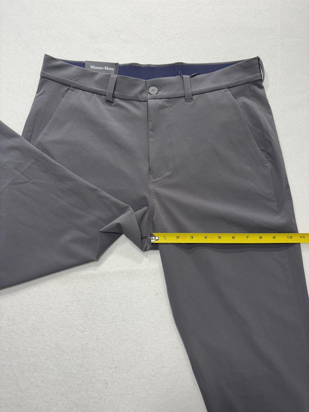 Mizzen+Main Helmsman Chino Pants Mens 32x32 Gray Slim Stretch Travel Casual