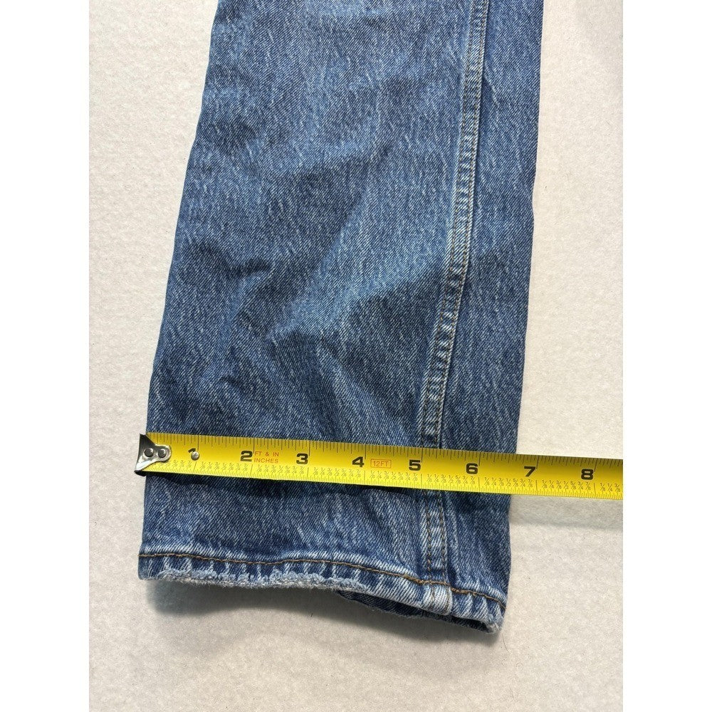 Abercrombie & Fitch 90s Straight Jeans Womens 25 Blue High Rise Distressed 25x27