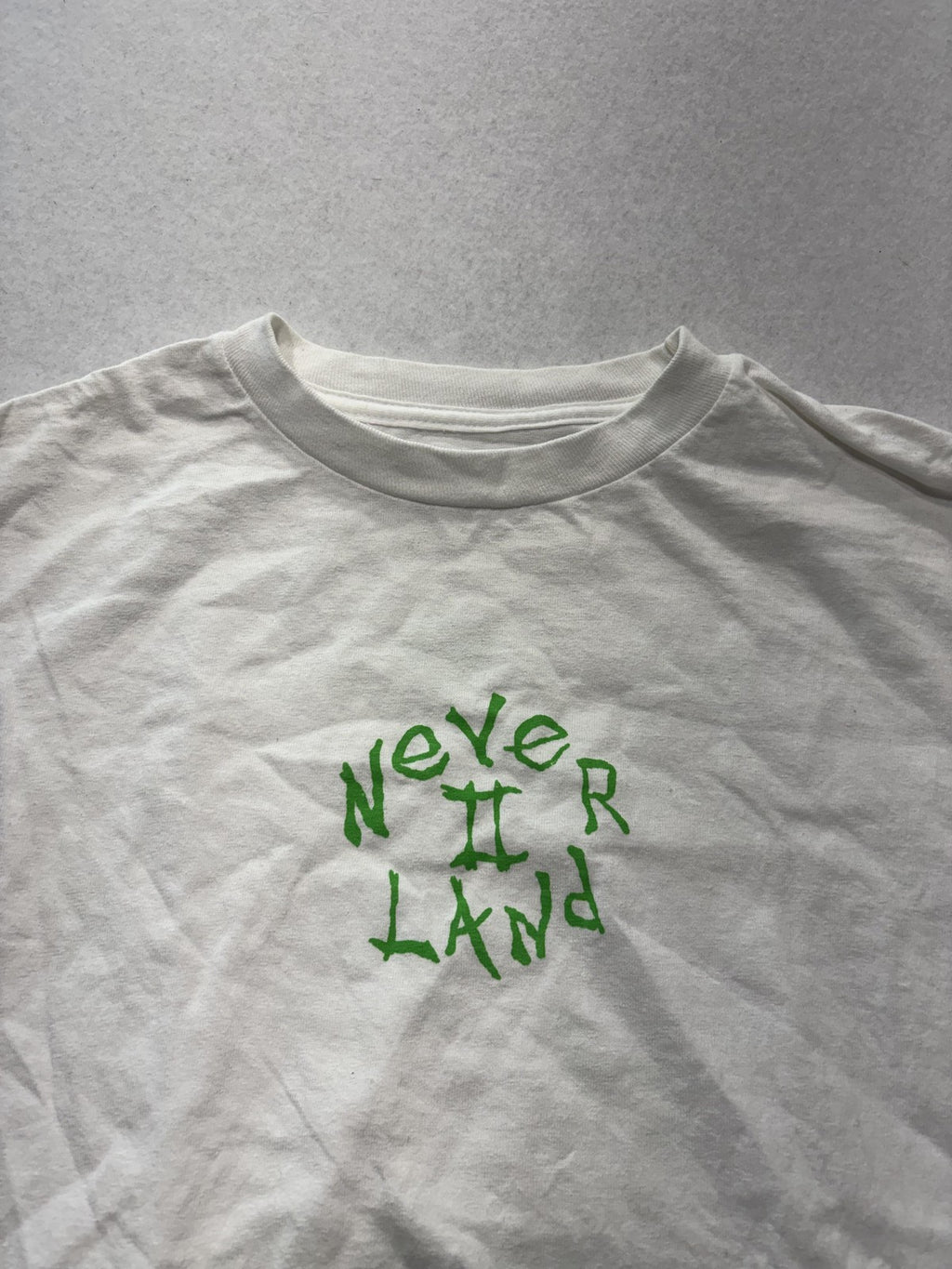 Never II Land Shirt Mens Medium White Falling Gravity Graphic Long Sleeve