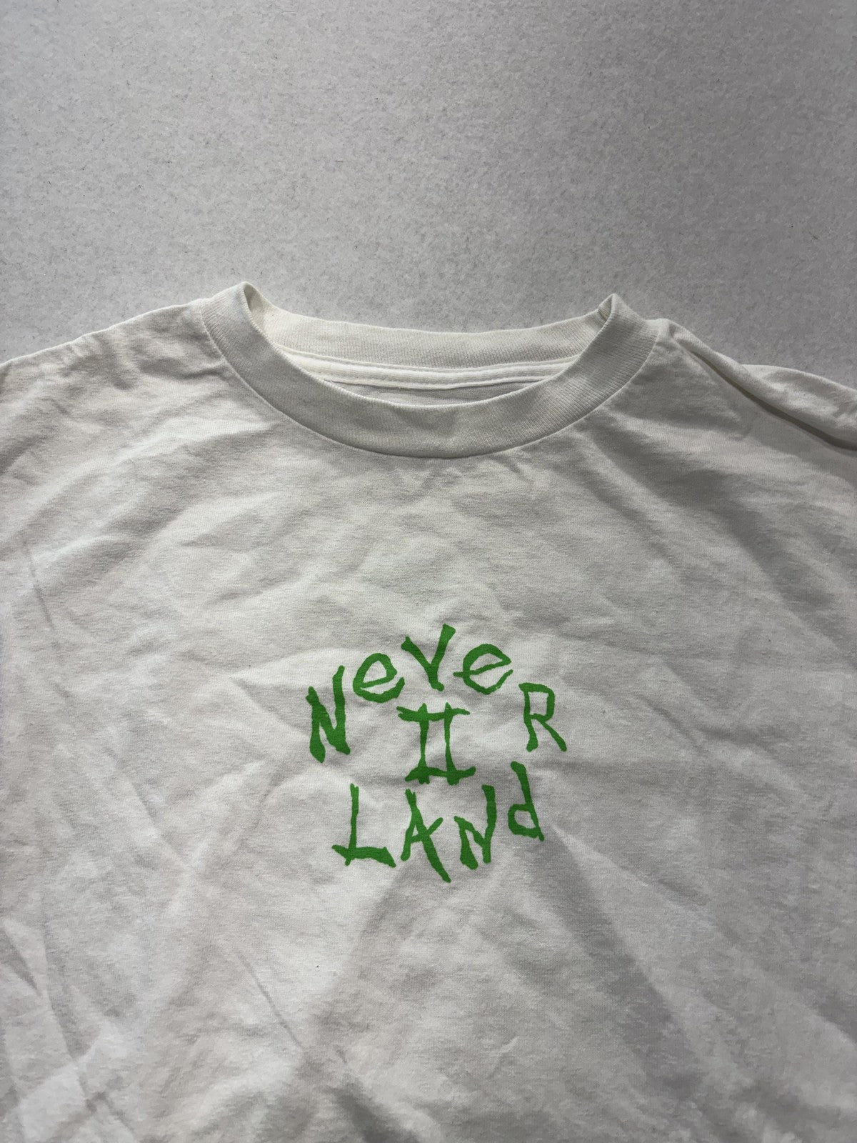 Never II Land Shirt Mens Medium White Falling Gravity Graphic Long Sleeve